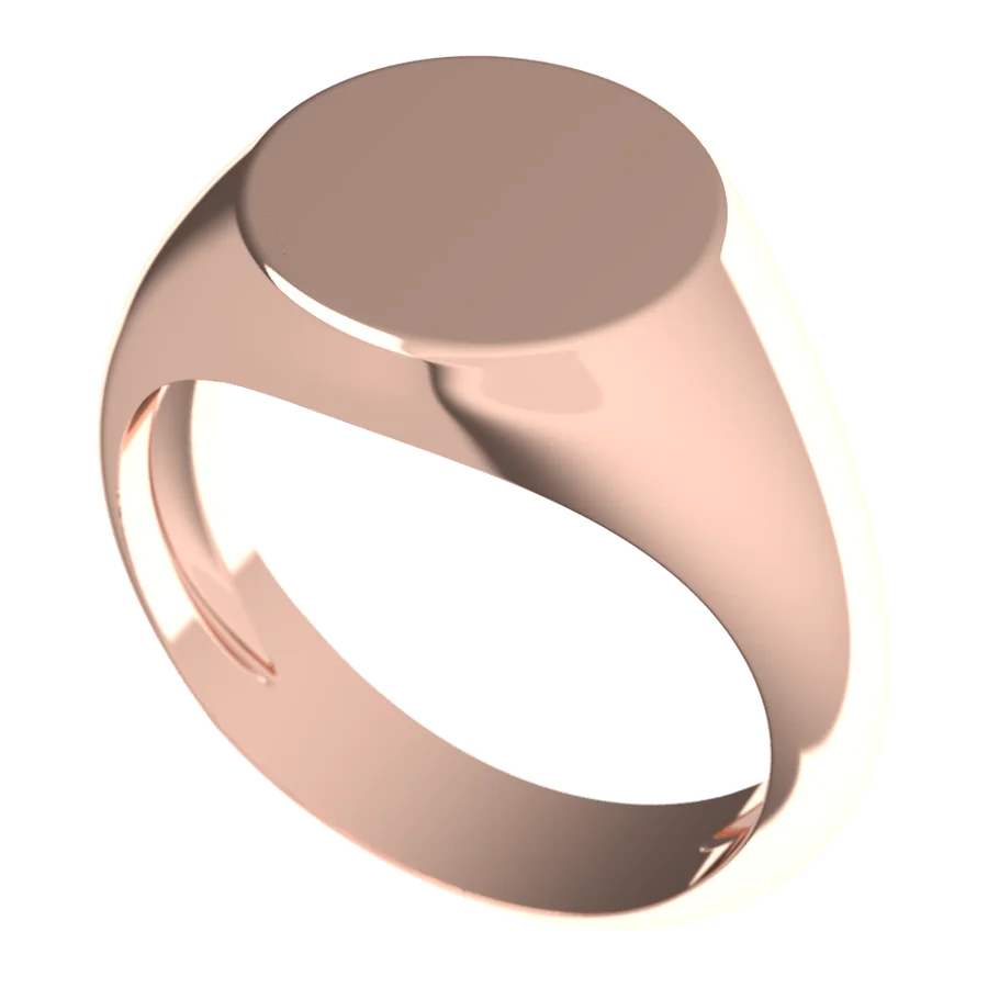 The Bequest signet ring in rose gold, three-quarter view