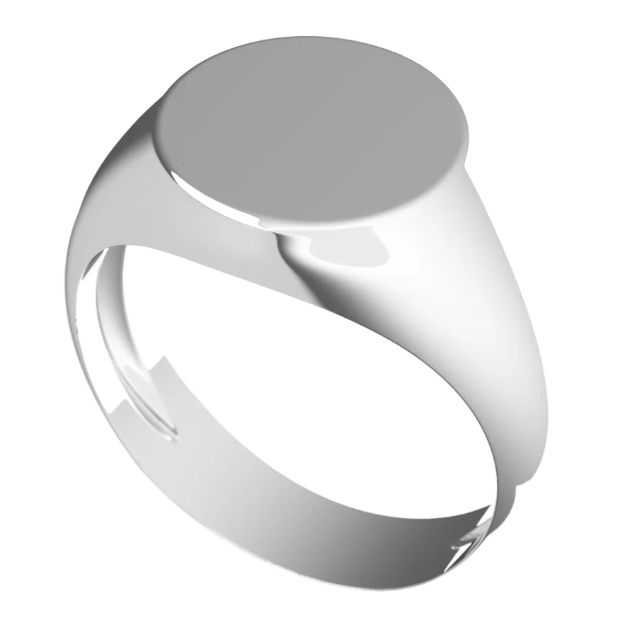 The Bequest signet ring in white gold, three-quarter view