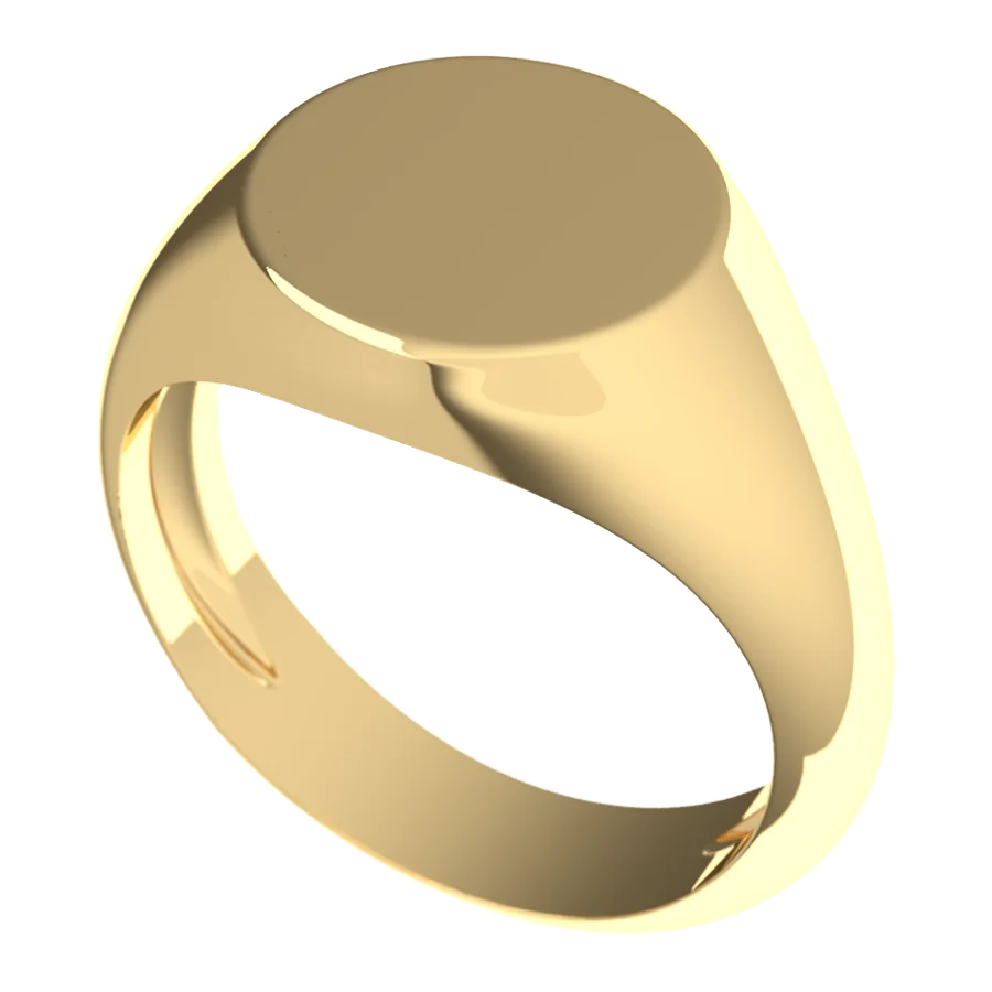The Bequest signet ring in yellow gold, three-quarter view