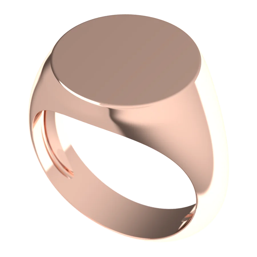The Estate signet ring in rose gold, three-quarter view