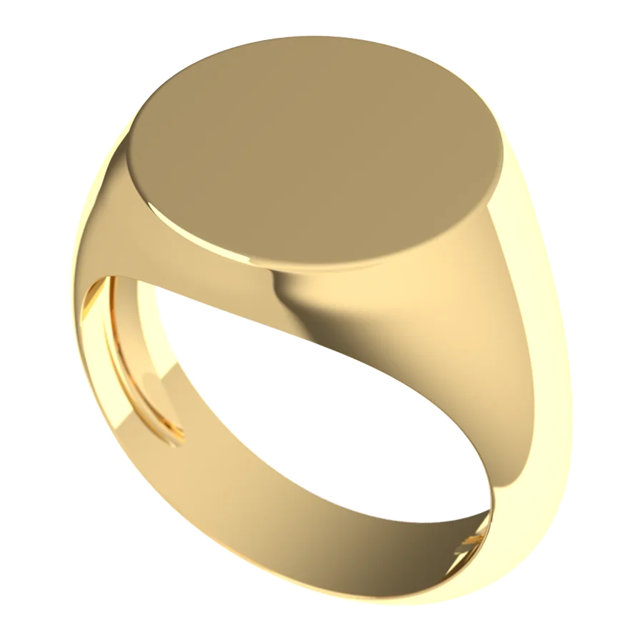 The Estate signet ring in yellow gold, three-quarter view