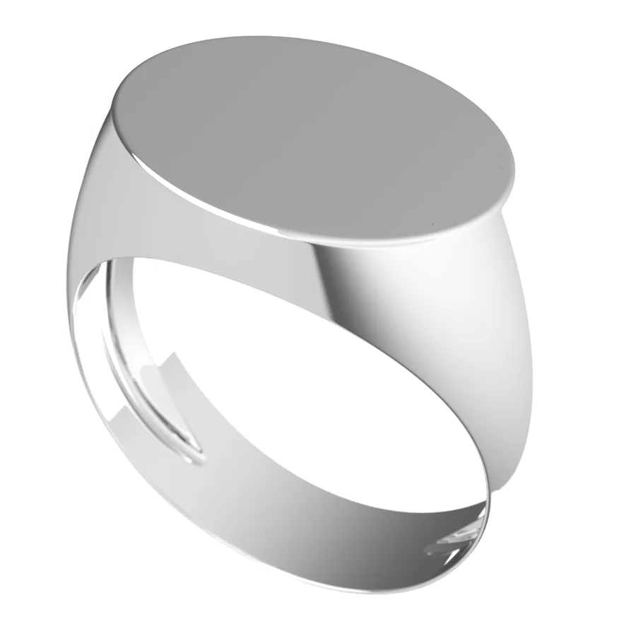 The Lineage signet ring in white gold, three-quarter view