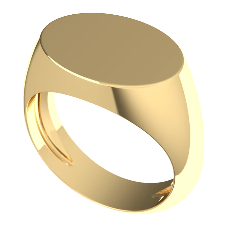 The Lineage signet ring in yellow gold, three-quarter view
