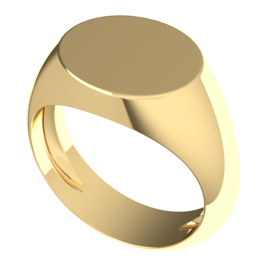 The Covenant signet ring in yellow gold, three-quarter view