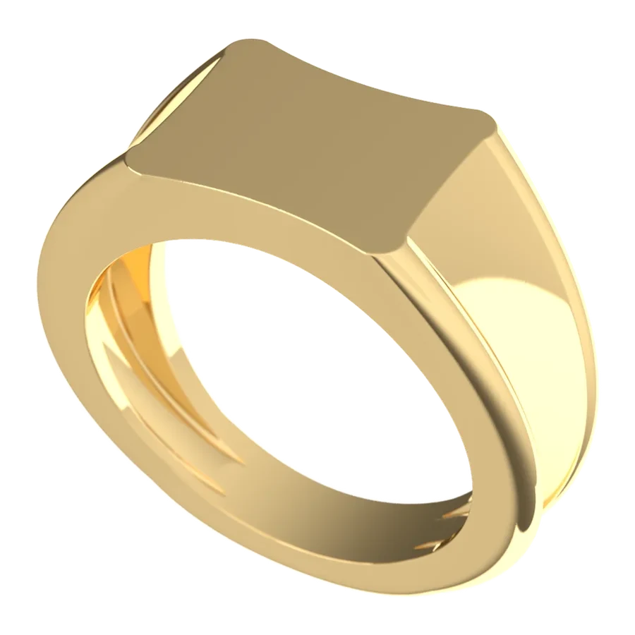 The Chancery signet ring in yellow gold, three-quarter view