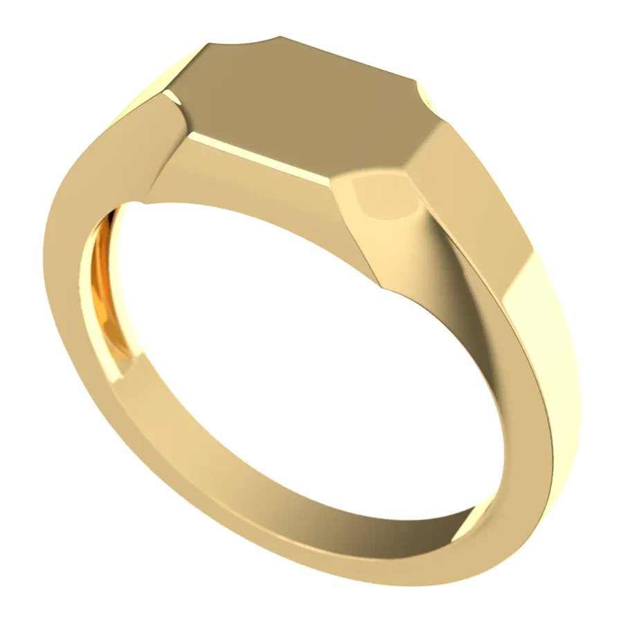 The Envoy signet ring in yellow gold, three-quarter view
