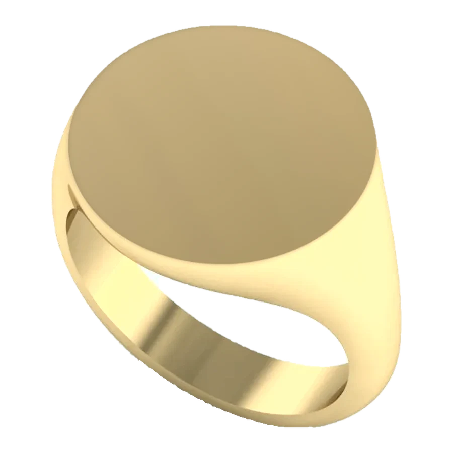 The Founder signet ring in yellow gold, three-quarter view