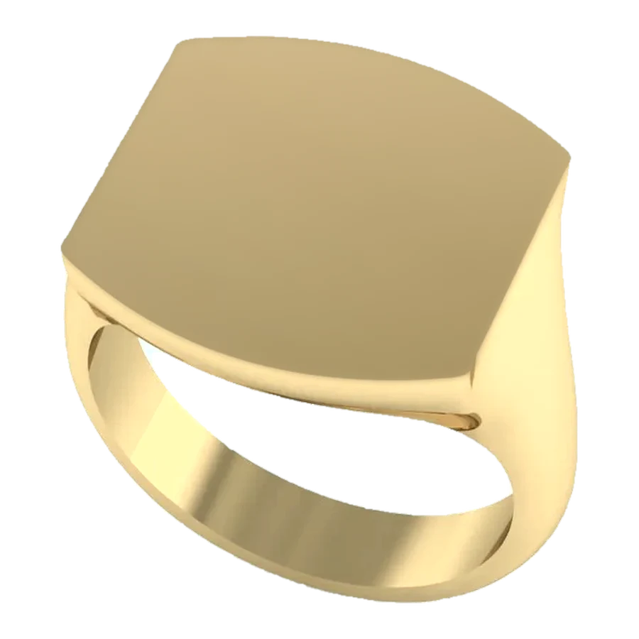 The Regent signet ring in yellow gold, three-quarter view