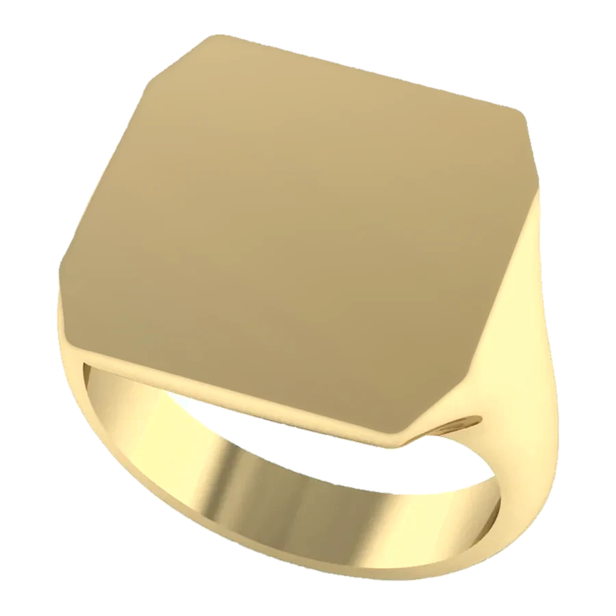 The Manor signet ring in yellow gold, three-quarter view