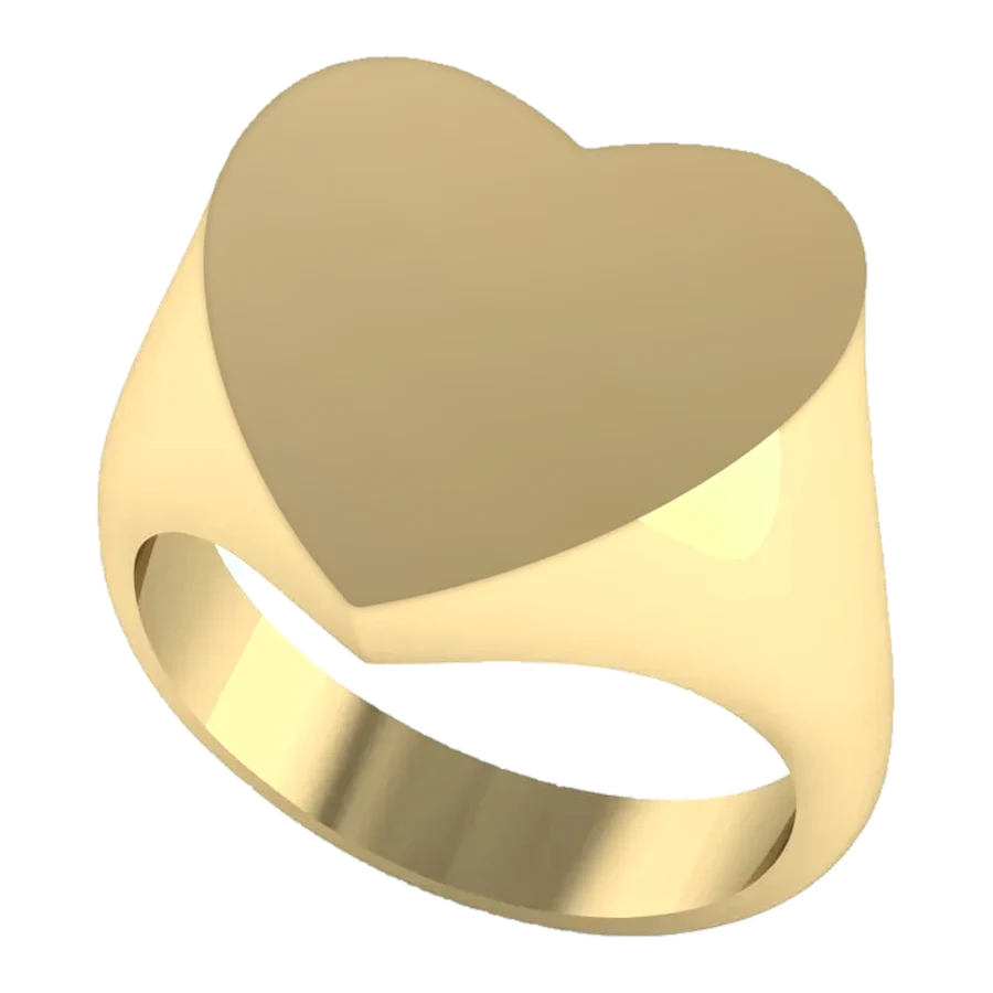The Pledge signet ring in yellow gold, three-quarter view