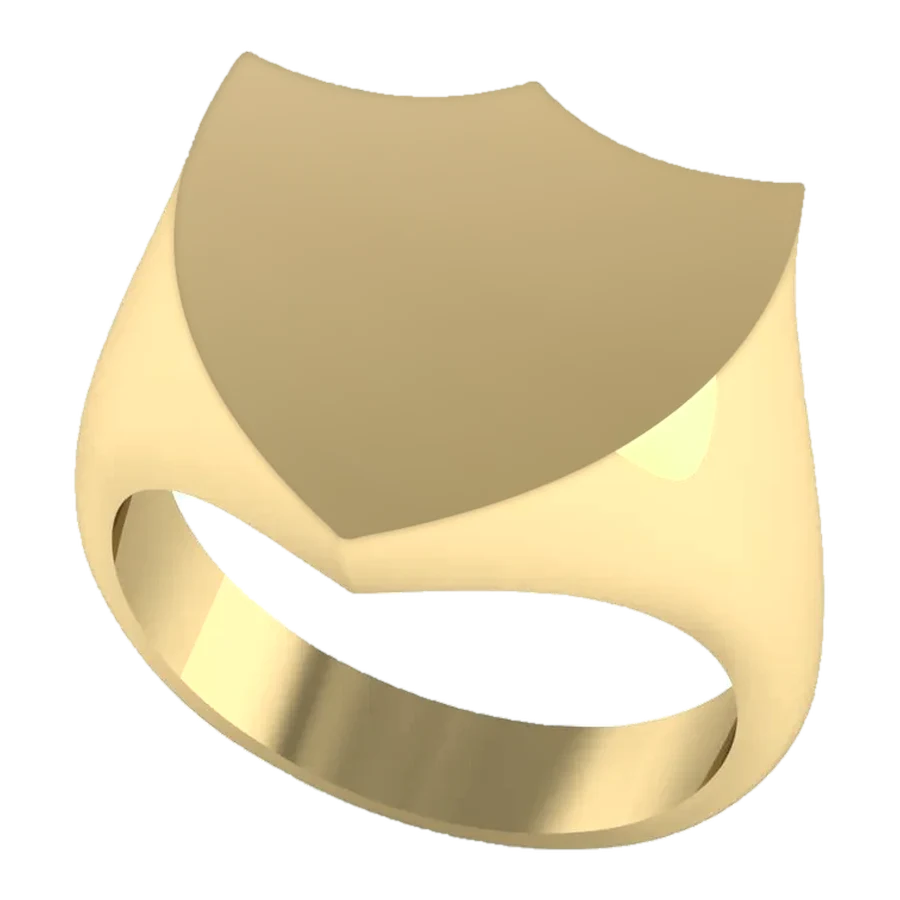The Standard signet ring in yellow gold, three-quarter view