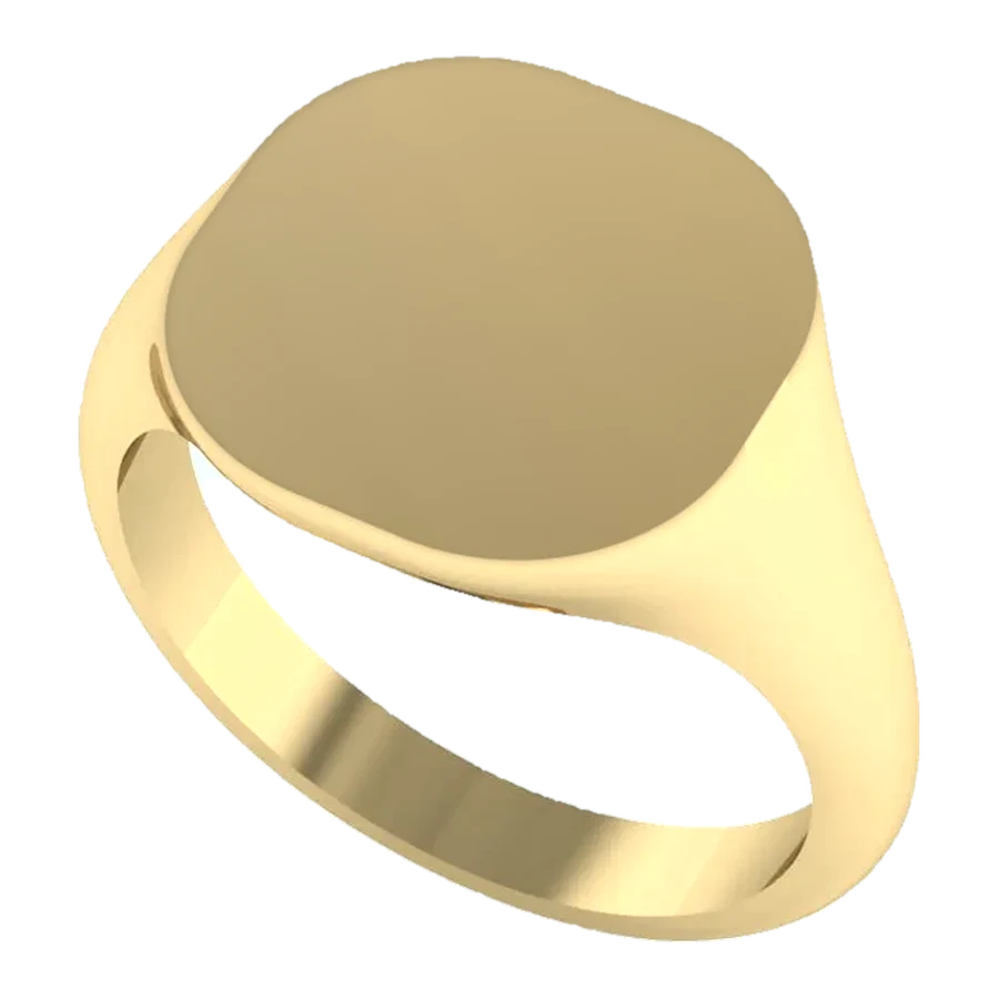 The Keepsake signet ring in yellow gold, three-quarter view